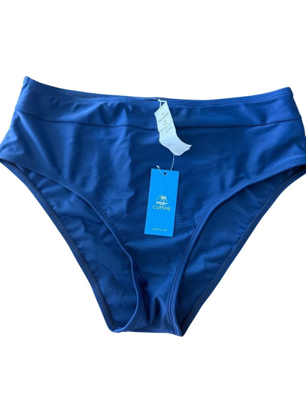 NWT Cupshe High-Waisted Bikini Bottoms Blue Size M